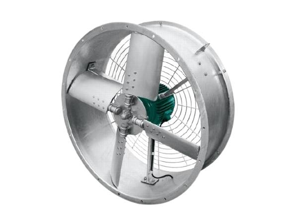 Cooling tower axial fan with a motor