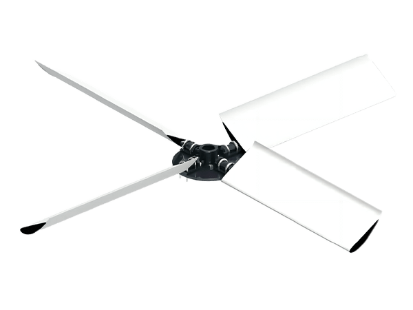 A cooling tower fan placed on a flat surface