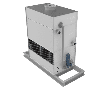 Counter flow cooling tower with induced-draft axial fan