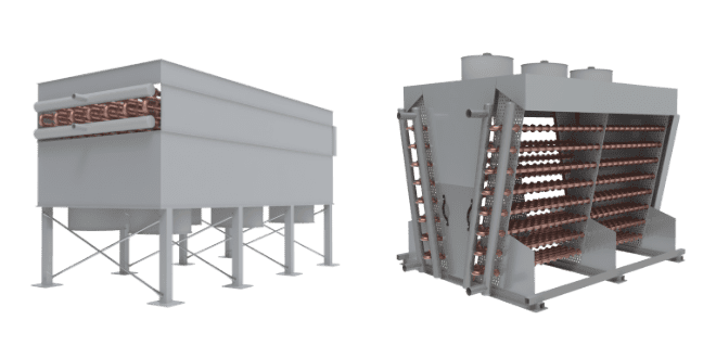 Refrigeradores de aire de tipo seco en forma de V y plano