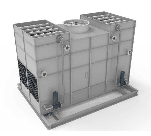Structure of mixed flow cooling tower with double air intakes at the top