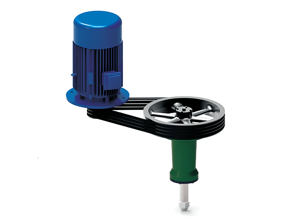 A belt pulley reducer placed on a flat surface