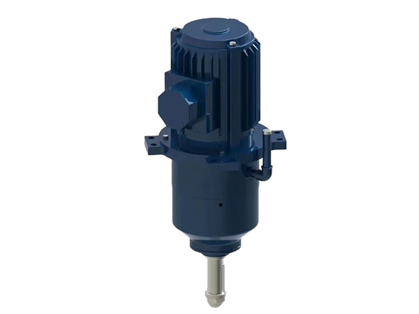 A blue RD-TDQ gearbox is placed on a flat surface.