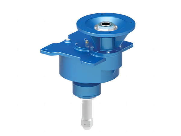 A blue RD-TYQ gearbox is placed on a flat surface.